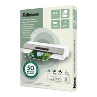100-Pack Fellowes Laminating Pouches Light Recycled Content A4 Gloss