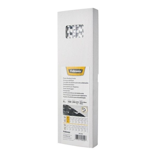 Fellowes Plastic Binding Combs White 6 mm - 100 pack Fellowes Plastic Binding Combs White 6 mm - 100 pack