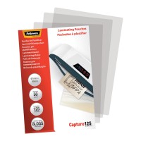 50 Fellowes Laminating Pouches 125 micron 67mm x 99 mm