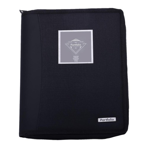 OSC Black Portfolio Compendium A4 Display Book, Smartphone Pocket