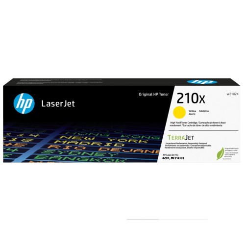 HP 210X - W2102X Yellow Toner Cartridge 5,500 Pages - Genuine HP 210X - W2102X Yellow Toner Cartridge 5,500 Pages - Genuine