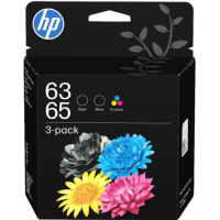 HP 63 HP 65 B82L0AA Ink 3-Pack (2 Black and 1 Colour) - Genuine