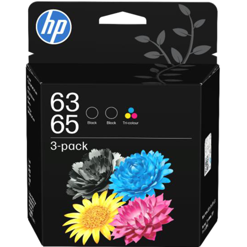 HP 63 HP 65 B82L0AA Ink 3-Pack (2 Black and 1 Colour) - Genuine HP 63 HP 65 B82L0AA Ink 3-Pack (2 Black and 1 Colour) - Genuine