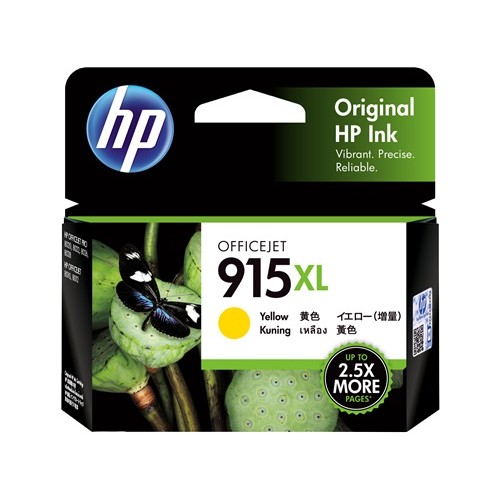 HP 915XL - 3YM21AA Yellow Ink Cartridge 825 Pages - Genuine