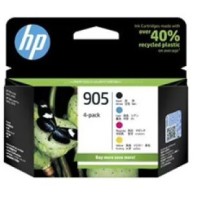 HP 905 - 6ZD24AA 4-Pack Black 300 pages + C,Y,M 315 Pages - Genuine HP 905 - 6ZD24AA 4-Pack Black 300 pages + C,Y,M 315 Pages - Genuine