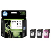 HP 804 - 6ZD28AA Ink Combo Black x 2, Colour x 1 - Genuine HP 804 - 6ZD28AA Ink Combo Black x 2, Colour x 1 - Genuine