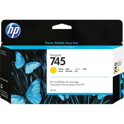 HP 745 - F9J96A DesignJet Yellow Ink Cartridge 130 ml - Genuine