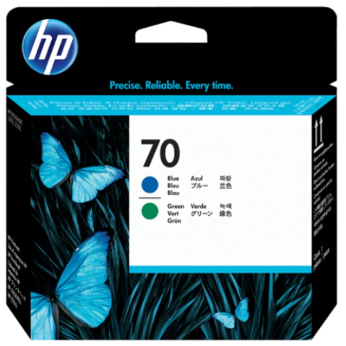 HP 70 - C9408A Blue and Green DesignJet Printhead - Genuine
