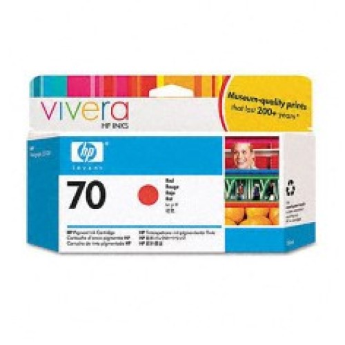 HP 70 Red DesignJet Ink Cartridge C9456A 130-ml - Genuine