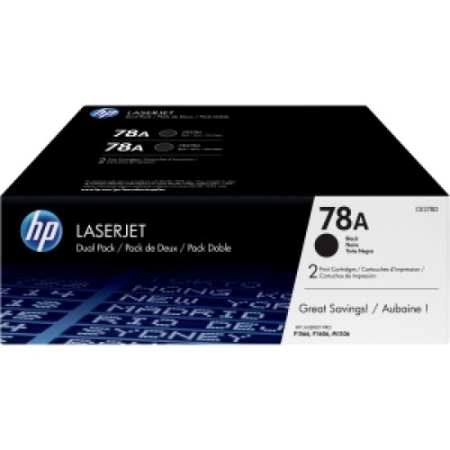 HP 78A - CE278A Black Toner Twin Pack 2 x 2,100 Pages - Genuine