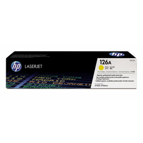 HP 126A - CE312A Yellow Toner Cartridge 1,000 Pages - Genuine HP 126A - CE312A Yellow Toner Cartridge 1,000 Pages - Genuine