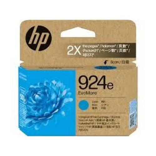 HP 924e - 4K0U7NA Cyan Ink Cartridge 800 Pages - Genuine