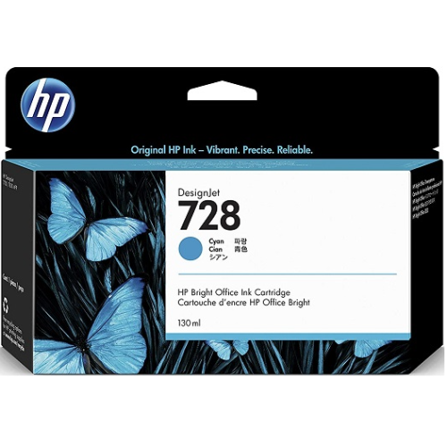 HP 728 - F9J67A 130ml Cyan Ink - Genuine HP 728 - F9J67A 130ml Cyan Ink - Genuine