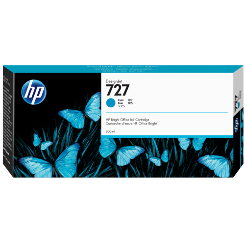 HP 727 - F9J76A Cyan DesignJet Ink Cartridge 300ml - Genuine HP 727 - F9J76A Cyan DesignJet Ink Cartridge 300ml - Genuine