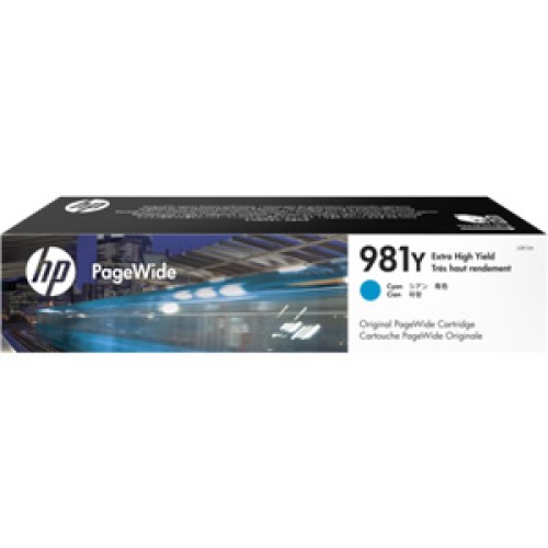 HP 981Y - L0R13A Cyan Pagewide Ink Tank 16,000 Pages - Genuine HP 981Y - L0R13A Cyan Pagewide Ink Tank 16,000 Pages - Genuine