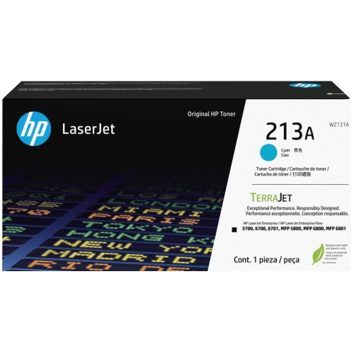 HP 213A - W2131A Cyan Toner Cartridge 3,000 Pages - Genuine