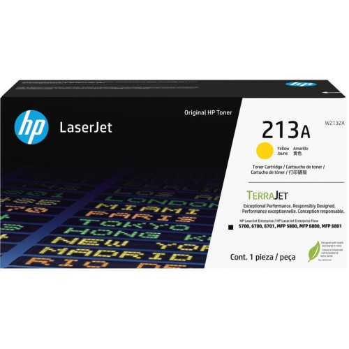 HP 213A - W2132A Yellow LaserJet Toner 3,000 Pages - Genuine HP 213A - W2132A Yellow LaserJet Toner 3,000 Pages - Genuine