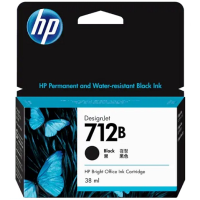 HP 712B 38-ml Black DesignJet Ink Cartridge 3ED28A - Genuine