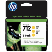 HP #712 29ml Yellow 3-Pack 3ED79A - Genuine