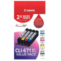 Canon CLI671XLVP High Yield Ink Pack - (Black + C + M + Y) - Genuine