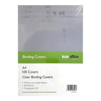 100-Pack Binding Covers Clear 200 Micron A4