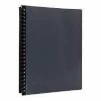Refillable Display Book with Clear Cover 20 Pocket Black