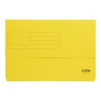 Card Document Wallet Expanding Gussett Yellow Foolscap