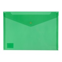 PP Document Wallet A4 Button Closure Green