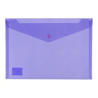 PP Document Wallet A4 Button Closure Purple