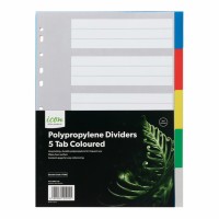 PP Dividers 5 Tab Coloured