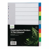 PP Dividers 10 Tab Coloured