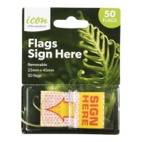 Pop-up Flags Sign Here 25x45mm - 50-Pack