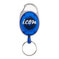 50-Pack Retractable Snap Lock Key and ID Card Holder Blue