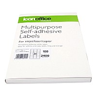 A4 Adhesive Labels Sheet 64 x 33.86 ~ 24 per page (100 pages)