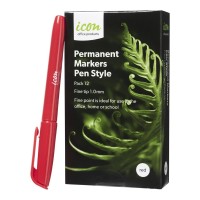 12-Pack Permanent Marker Pen Style Red