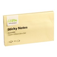 12-Pack Sticky Notes 75mm x 125mm Yellow