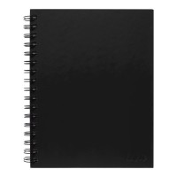 3-Pack Spiral Notebook A5 Hard Cover Black 200 pg