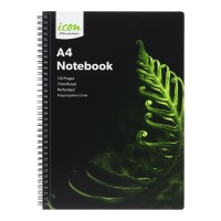 3-Pack Spiral Notebook A4 PP Cover Black 120 pg