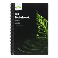 3-Pack Spiral Notebook A4 PP Cover Black 240 pg