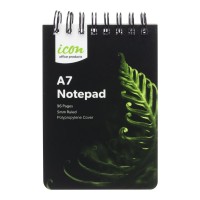 12-Pack Spiral Notepad A7 PP Cover Black 96 pg