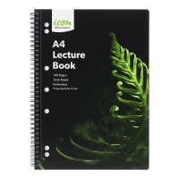3-Pack Spiral Lecture Notebook A4 PP Cover Black 140 pg