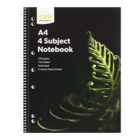 2-Pack Spiral 4 Subject Notebook A4 Soft Cover 320pg