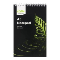 3-Pack Spiral Notepad A5 Soft Cover 200 pg