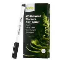 12-Pack Whiteboard Marker Slim Fine Tip Black