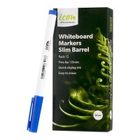 12-Pack Whiteboard Marker Slim Fine Tip Blue