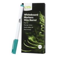 12-Pack Whiteboard Marker Slim Fine Tip Green