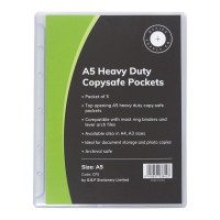 5-Pack OSC Copysafe Pockets Heavy Duty 220 Micron A5