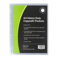 5-Pack OSC Copysafe Pockets Heavy Duty 220 Micron A4
