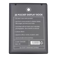 OSC Insert Display Book A5 20 Pocket Black