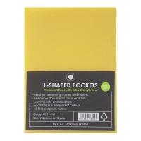 12-Pack L Shaped Pockets Yellow 180 Micron A4